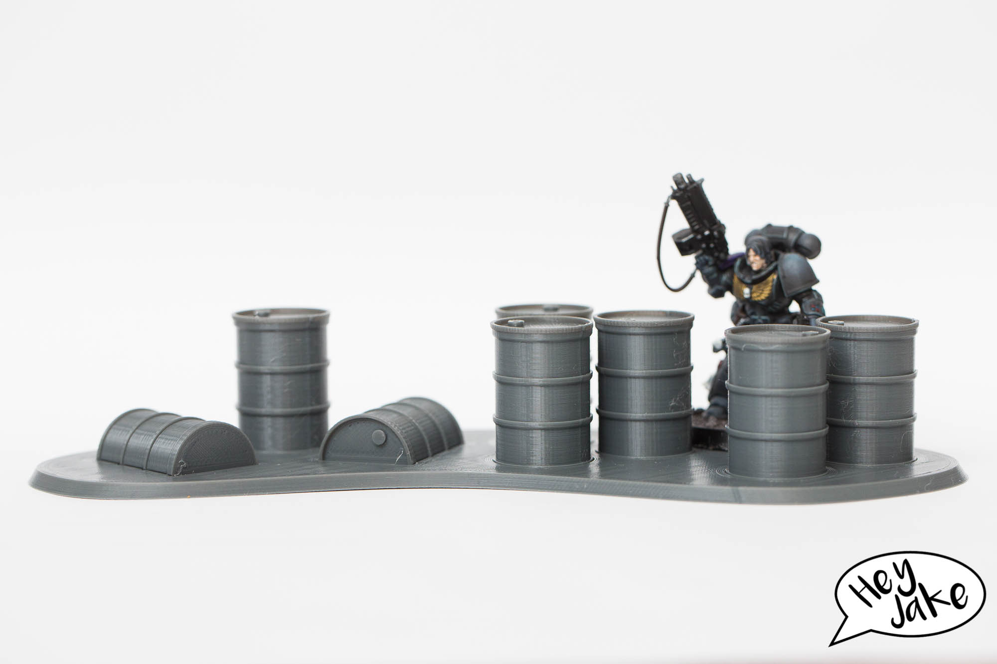 3D Printed Barrels and Barricades Terrain for 28mm Warhammer 40k and Killteam 