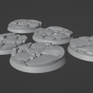 Wargaming Bases - Rocky sculpted FDM printed bases