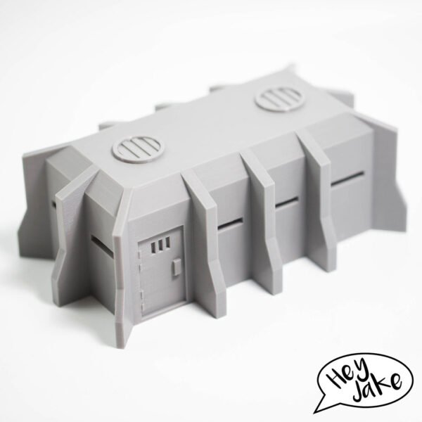 This is the top of the regular Petra pattern wargaming bunker, 3D printed by Hey Jake for tabletop wargaming.