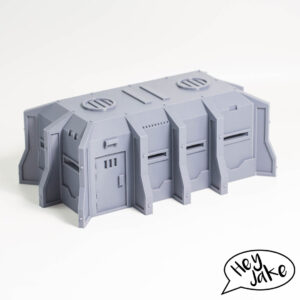 This is a reinforced Petra pattern wargaming bunker, 3D printed by Hey Jake in Australia for tabletop wargaming.